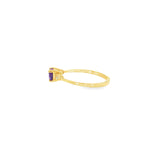 14k Yellow Gold 0.38 ctw Amethyst Heart Women's Ring