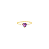 14k Yellow Gold 0.38 ctw Amethyst Heart Women's Ring