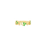 14k Yellow Gold 0.17 ctw Emeralds Nature Inspired Women's Ring