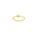 14k Yellow Gold 0.20 ctw Emerald Geometric Women's Ring