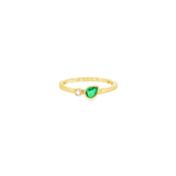 14k Yellow Gold 0.20 ctw Emerald Geometric Women's Ring