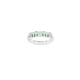 14k White Gold 0.80 ctw Emerald  Band Women's Ring