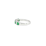 14k White Gold 0.80 ctw Emerald  Band Women's Ring