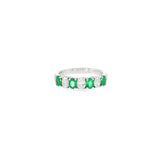 14k White Gold 0.80 ctw Emerald  Band Women's Ring