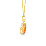 14k Yellow Gold 3.12ctw Citrine Vintage Inspired Necklace