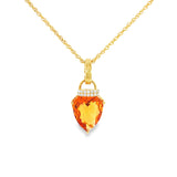 14k Yellow Gold 3.12ctw Citrine Vintage Inspired Necklace