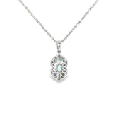 14k White Gold 1.40ctw Aquamarine Vintage Inspired Pendant
