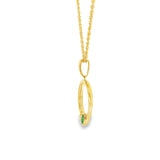 14k Yellow Gold 0.20ctw Emerald Geometric Pendant