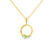 14k Yellow Gold 0.20ctw Emerald Geometric Pendant