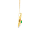 14k Yellow Gold 0.20ctw Emerald Free Form Pendant