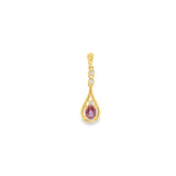 14k Yellow Gold 0.50ctw Lab Alexandrite Drop Pendant