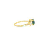 14k Yellow Gold 2.46 ctw Montana Sapphire 3 Stone Women's Ring