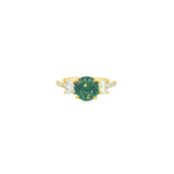 14k Yellow Gold 2.46 ctw Montana Sapphire 3 Stone Women's Ring