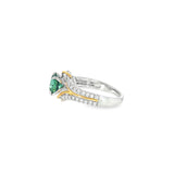 14k Two-tone 2.14 ctw Montana Sapphire Free Form Women's Ring