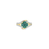 14k Two-tone 2.14 ctw Montana Sapphire Free Form Women's Ring