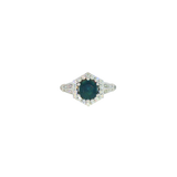 14k White Gold 1.11 ctw Montana Sapphire Geometric Women's Ring