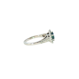 14k White Gold 1.11 ctw Montana Sapphire Geometric Women's Ring