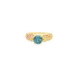 14k Yellow Gold 1.46 ctw Montana Sapphire Vintage Inspired Women's Ring
