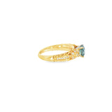 14k Yellow Gold 1.46 ctw Montana Sapphire Vintage Inspired Women's Ring