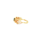 14k Yellow Gold 0.33 ctw Montana Sapphire Nature Inspired Women's Ring