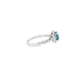 14k White Gold 1.77 ctw Montana Sapphire Halo Women's Ring
