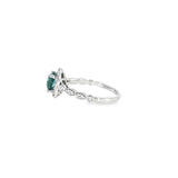 14k White Gold 1.77 ctw Montana Sapphire Halo Women's Ring