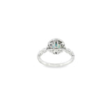 14k White Gold 1.77 ctw Montana Sapphire Halo Women's Ring