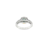 14k White Gold 0.87 ctw Montana Sapphire Halo Women's Ring