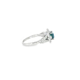 14k White Gold 1.26 ctw Montana Sapphire Halo Women's Ring