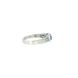14k White Gold 0.41 ctw Montana Sapphire Halo Women's Ring