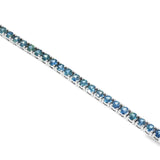 14k White Gold 6.42 ctw Montana Sapphire Tennis Bracelet