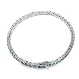 14k White Gold 6.42 ctw Montana Sapphires Tennis Bracelet