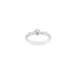 14k White Gold 0.31 ctw Montana Sapphire Geometric Women's Ring