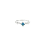 14k White Gold 0.31 ctw Montana Sapphire Geometric Women's Ring