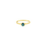14k Yellow Gold 0.42 ctw Montana Sapphire Half Bezel Women's Ring