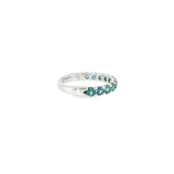 14k White Gold 1.32 ctw Montana Sapphires French Set Women's Ring