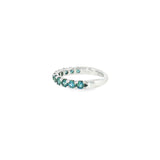 14k White Gold 1.32 ctw Montana Sapphires French Set Women's Ring