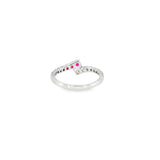 14k White Gold 0.38ctw Ruby Curved Women's Ring