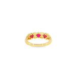 14k Yellow Gold 0.55ctw Ruby Vintage Inspired Women's Ring