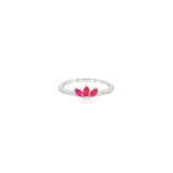 14k White Gold 0.33ctw Ruby Nature Inspired Women's Ring