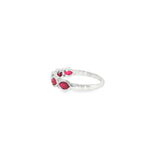 14k White Gold 1.00ctw Ruby Vintage Inspired Women's Ring