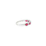 14k White Gold 1.00ctw Ruby Vintage Inspired Women's Ring
