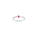 14k White Gold 0.27ctw Ruby Vintage Inspired Women's Ring