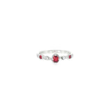 14k White Gold 0.27ctw Ruby Vintage Inspired Women's Ring