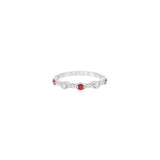 14k White Gold 0.14ctw Ruby Vintage Inspired Women's Ring