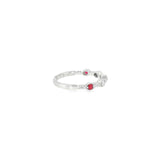 14k White Gold 0.14ctw Ruby Vintage Inspired Women's Ring