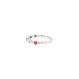 14k White Gold 0.14ctw Ruby Vintage Inspired Women's Ring