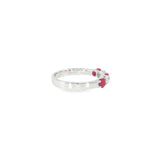 14k White Gold 0.78ctw Ruby 5 Stone Women's Ring