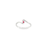 14k White Gold 0.30ctw Ruby Curved Women's Ring
