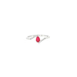 14k White Gold 0.30ctw Ruby Curved Women's Ring
